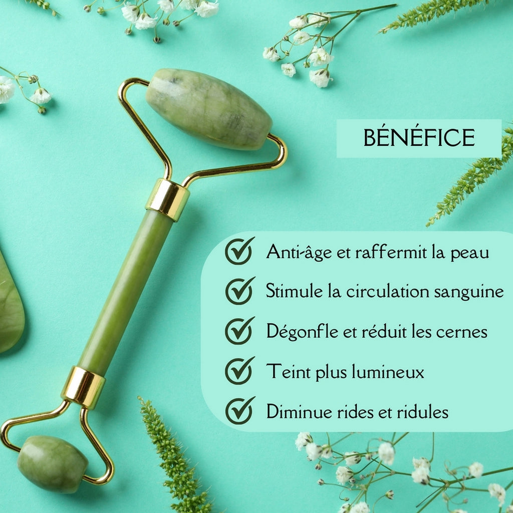 Duo Rouleau & Gua Sha en Résine – Rituel Massage Visage