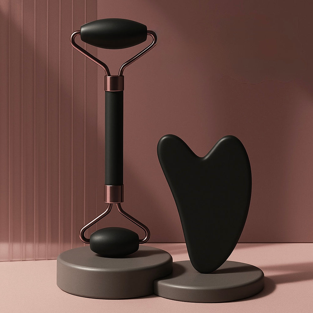 Duo Rouleau & Gua Sha en Résine – Rituel Massage Visage